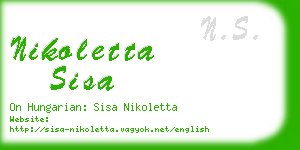 nikoletta sisa business card